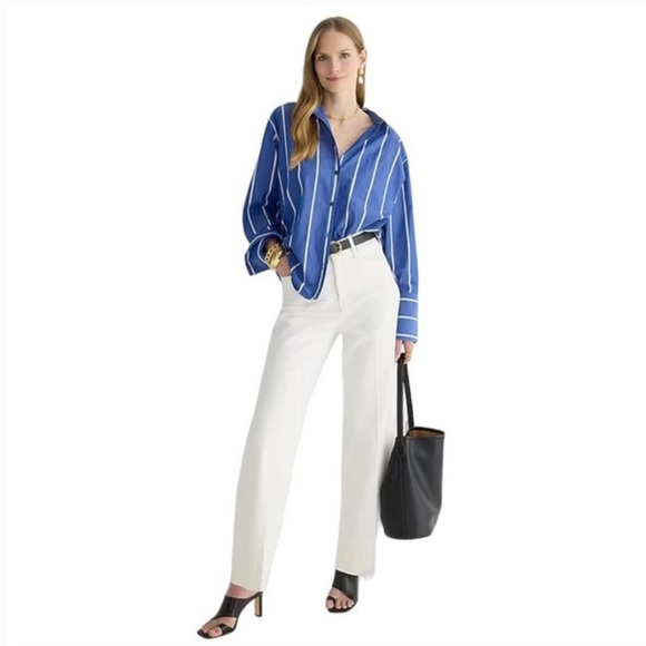 J. Crew Wide Leg Trouser in White Size 31 - Picture 1 of 6